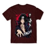Itachi Raven Burgundy Men's T-shirt for Anime, Naruto