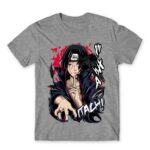 Itachi Raven Grey Melange Men's Tee for Anime, Naruto