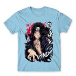 Itachi Raven Sky Blue Men's Tee for Anime, Naruto
