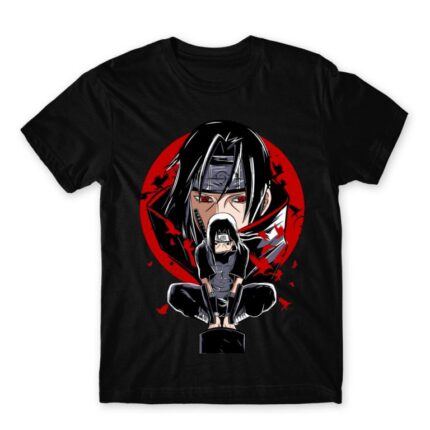 Itachi Uchiha Black Men's T-shirt for Anime, Naruto