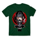 Itachi Uchiha Bottle Green Men's T-shirt for Anime, Naruto