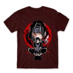 Itachi Uchiha Burgundy Men's Tee for Anime, Naruto