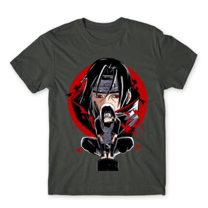 Itachi Uchiha Dark Grey Men's T-shirt for Anime, Naruto