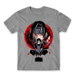 Itachi Uchiha Grey Melange Men's T-shirt for Anime, Naruto