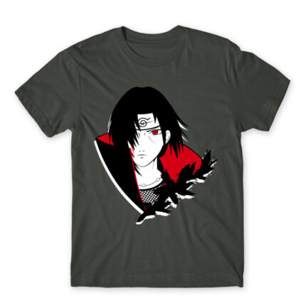 Itachi Uchiha: Naruto Dark Grey Men's T-shirt for Anime, Naruto