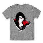 Itachi Uchiha: Naruto Grey Melange Men's T-shirt for Anime, Naruto