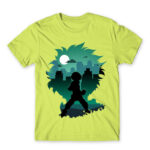 Izuku silhouette Apple Green Men's T-shirt for Anime, My Hero Academia