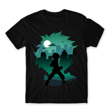 Izuku silhouette Black Men's Tee for Anime, My Hero Academia