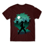 Izuku silhouette Burgundy Men's T-shirt for Anime, My Hero Academia