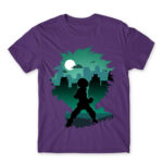 Izuku silhouette Dark Purple Men's Tee for Anime, My Hero Academia
