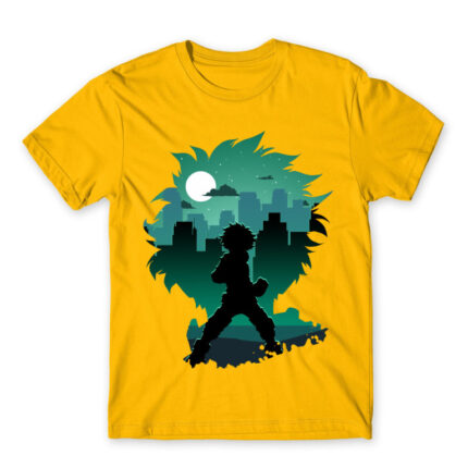 Izuku silhouette Gold Men's T-shirt for Anime, My Hero Academia