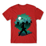 Izuku silhouette Red Men's T-shirt for Anime, My Hero Academia