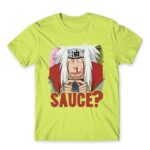 Jiraiya – Sauce? Apple Green Men's Tee for Anime, Naruto