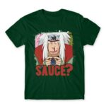 Jiraiya – Sauce? Bottle Green Men's Tee for Anime, Naruto