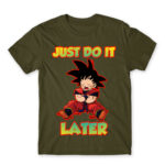 Just do it later Army Men's Tee for Anime, Dragon Ball