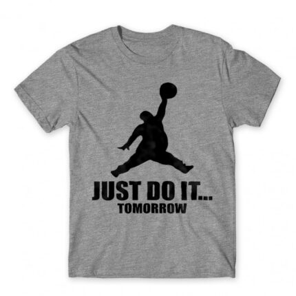 Just Do It Tomorrow Grey Melange Men's Tee for Brand Parody, Funny