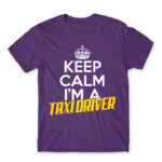 Just relax, I’m a taxi driver Dark Purple Men's Tee for Taxi Driver, Work