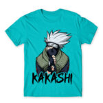 Kakashi graphic Atoll Blue Men's Tee for Anime, Naruto