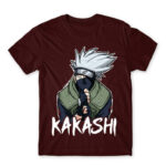 Kakashi graphic Burgundy Men's T-shirt for Anime, Naruto