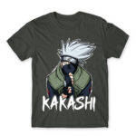 Kakashi graphic Dark Grey Men's T-shirt for Anime, Naruto