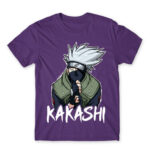 Kakashi graphic Dark Purple Men's Tee for Anime, Naruto