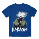 Kakashi graphic Royal Blue Men's Tee for Anime, Naruto