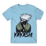 Kakashi graphic Sky Blue Men's T-shirt for Anime, Naruto
