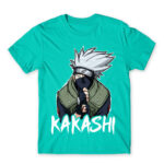 Kakashi graphic Turquoise Men's T-shirt for Anime, Naruto