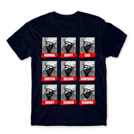 Kakashi mood Navy Men's T-shirt for Anime, Naruto