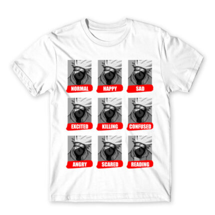 Kakashi mood White Men's T-shirt for Anime, Naruto