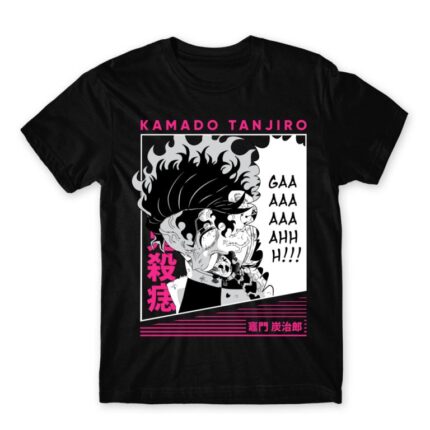 Kamado Tanjiro – GAAHH! Black Men's Tee for Anime, Kimetsu No Yaiba