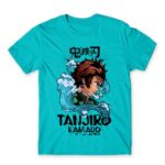 Kamado Tanjiro – Water style Atoll Blue Men's T-shirt for Anime, Kimetsu No Yaiba