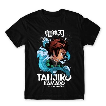 Kamado Tanjiro – Water style Black Men's Tee for Anime, Kimetsu No Yaiba