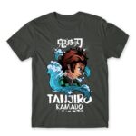 Kamado Tanjiro – Water style Dark Grey Men's T-shirt for Anime, Kimetsu No Yaiba