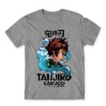 Kamado Tanjiro – Water style Grey Melange Men's T-shirt for Anime, Kimetsu No Yaiba
