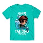 Kamado Tanjiro – Water style Turquoise Men's T-shirt for Anime, Kimetsu No Yaiba