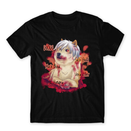 Kaneki Doge Black Men's Tee for Anime, Tokyo Ghoul
