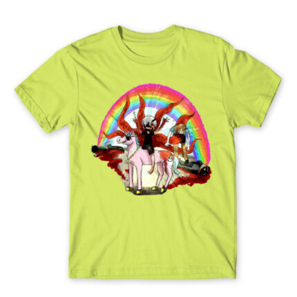 Kaneki on a Ride Apple Green Men's Tee for Anime, Tokyo Ghoul