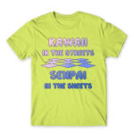 Kawaii in the Streets Apple Green Men's T-shirt for Anime, Otaku