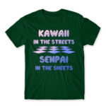 Kawaii in the Streets Bottle Green Men's T-shirt for Anime, Otaku