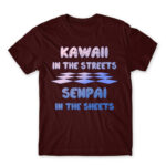 Kawaii in the Streets Burgundy Men's T-shirt for Anime, Otaku