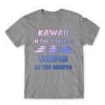 Kawaii in the Streets Grey Melange Men's T-shirt for Anime, Otaku