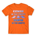 Kawaii in the Streets Orange Men's Tee for Anime, Otaku