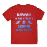 Kawaii in the Streets Red Men's T-shirt for Anime, Otaku