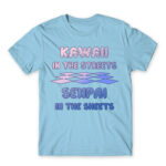 Kawaii in the Streets Sky Blue Men's T-shirt for Anime, Otaku