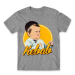 Kebab Grey Melange Men's T-shirt for Funny, Meme