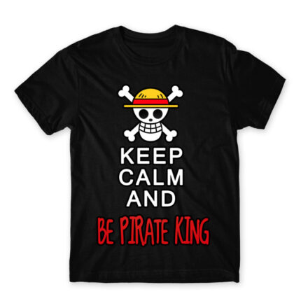 Keep Calm and Be Pirate King Black Men's T-shirt for Anime, One Piece
