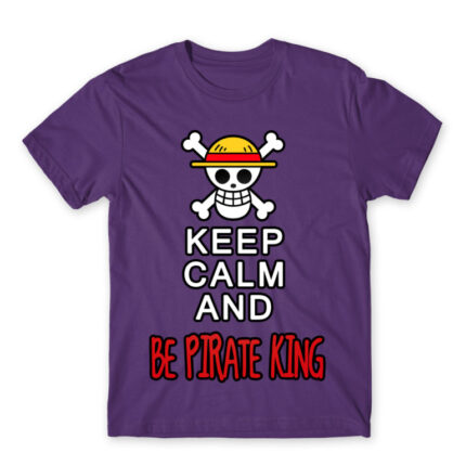 Keep Calm and Be Pirate King Dark Purple Men's T-shirt for Anime, One Piece