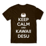 Keep Calm and Kawaii desu Chocolate Men's T-shirt for Anime, Anime Other