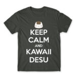 Keep Calm and Kawaii desu Dark Grey Men's T-shirt for Anime, Anime Other